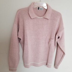 1990's SK & Company - Women's Pink  Pullover Sweater Small - Wonderful Neckline